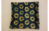 Beautiful Blue Silk Scarf With a Yellow Tie Die Pattern 